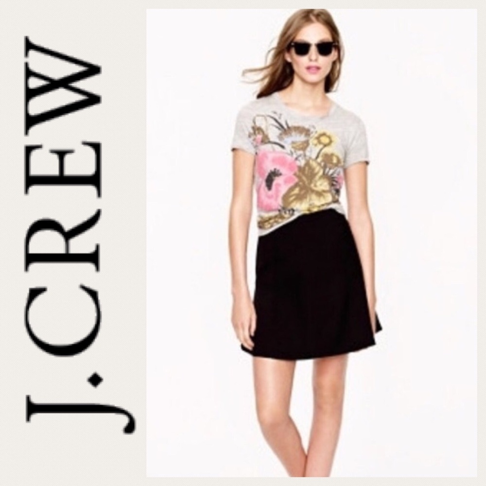 🔴JCREW FLUTED SKIRT IN DOUBLE CREPE